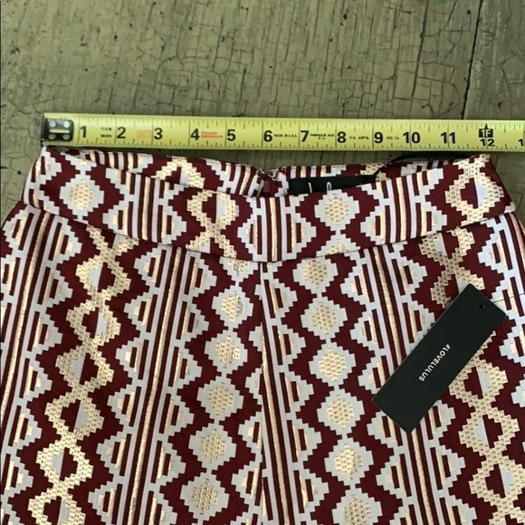 𝅺lulus Burgundy Multi Print Jacquard Culotte Pants - Picture 8 of 11